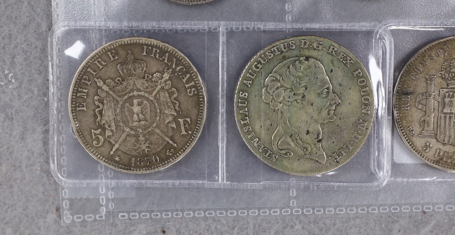 U.S.A. coins, five Morgan dollars 1878, 1888, 1891, 1895 and 1921, three other dollars 1924, 1925